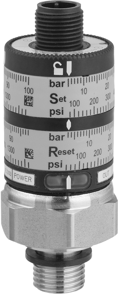 Elektronik Basınç Şalteri, 2 devre için, 75-1450 PSI Ayar Noktası, 1/4 BSPP Erkek
