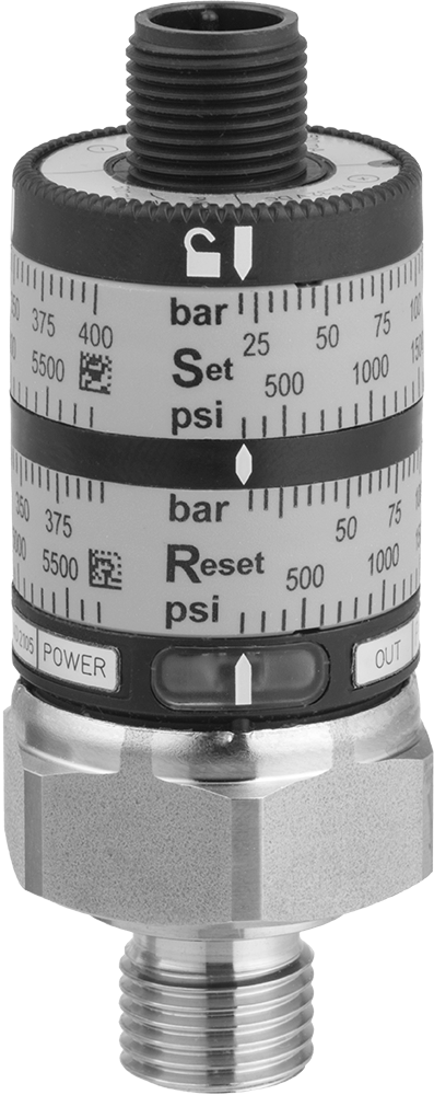 Elektronik Basınç Şalteri, 2 devre için, 290-5800 PSI Ayar Noktası, 1/4 BSPP Erkek