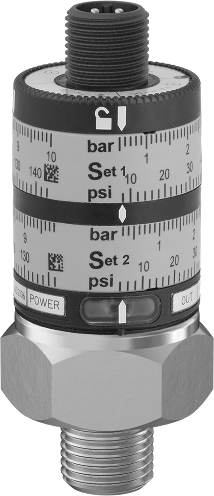 Elektronik Basınç Şalteri, Çift Ayar Noktası ile, 4-1/2 ila 145 PSI, 1/4 BSPP Erkek