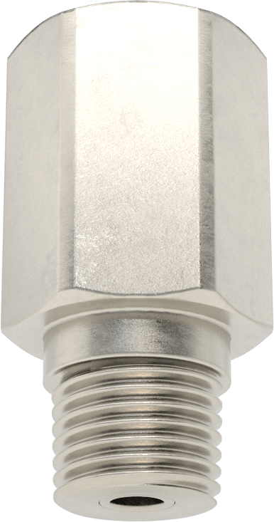 Pressure Gauge Snubber, 316 Stainless Steel, 1/4 NPT Male x Female, with 5 Orifice Inserts