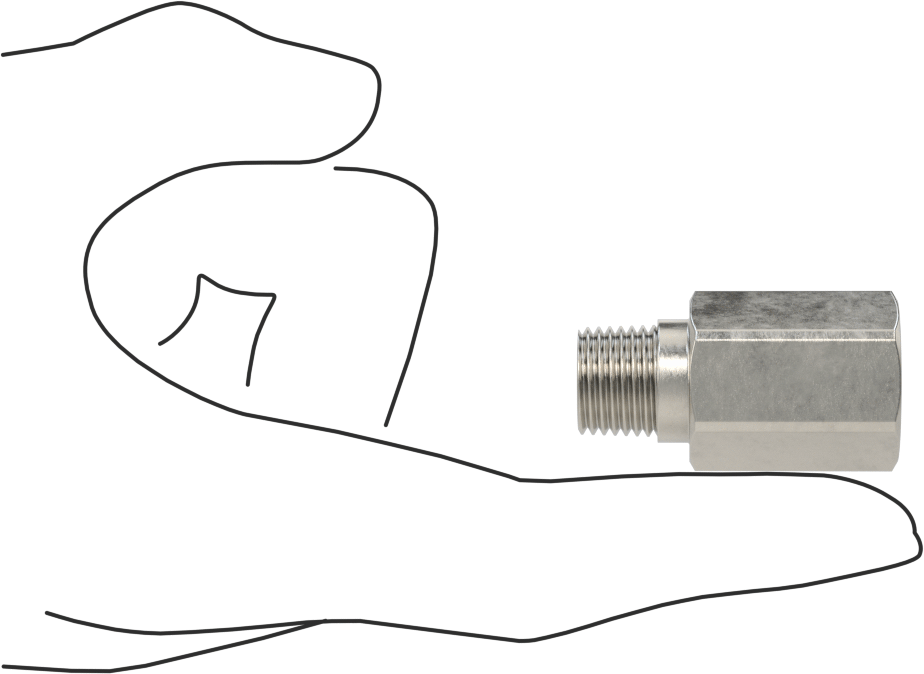 Pressure Gauge Snubber, 316 Stainless Steel, 1/4 NPT Male x Female, with 5 Orifice Inserts