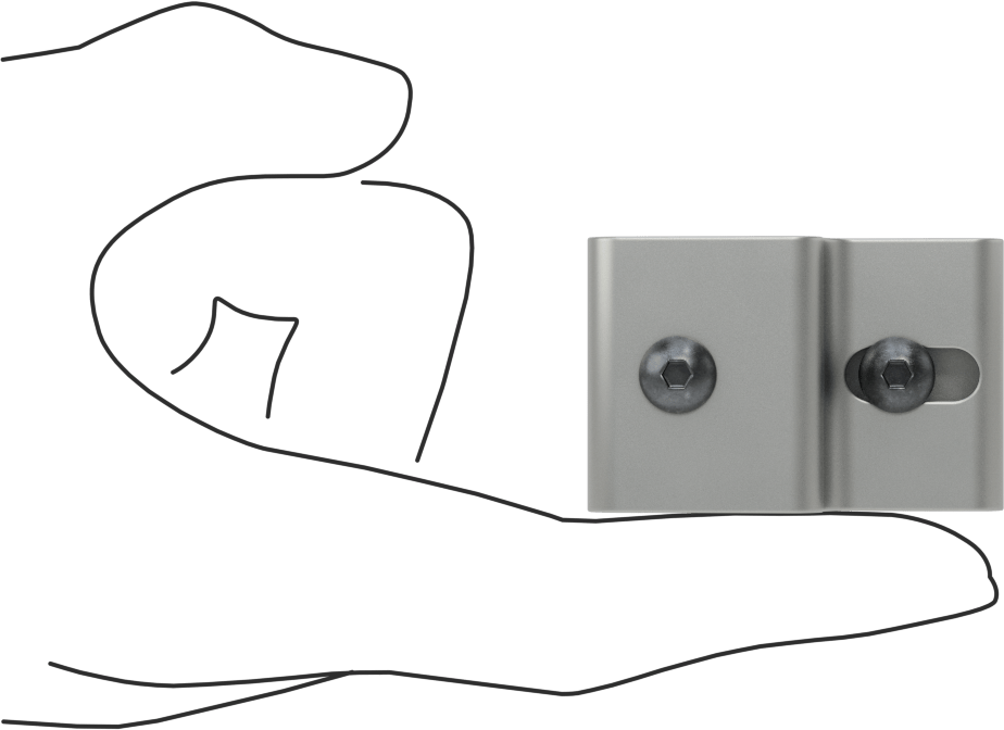 T-Yivli Çerçeve Paneli Askısı, Vidalı, 25 mm Ray için Hasır Panel, 1-1/4" Genişlik