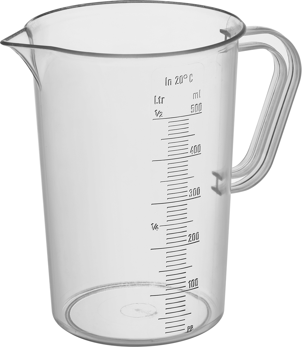 Saplı Şeffaf Pmp Beher, 16,9 FL oz/500 ml Kapasite