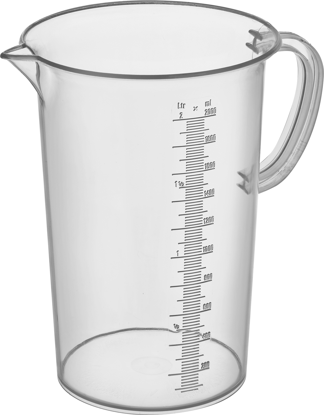 Saplı Şeffaf Pmp Beher, 68 FL oz/2000 ml Kapasite