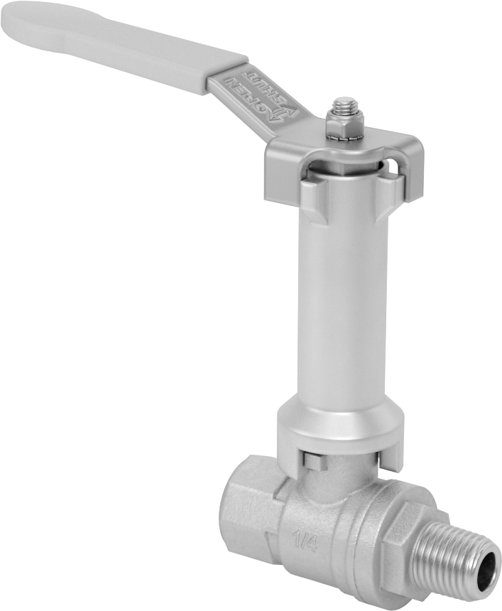 Uzatılmış Saplı Dişli Açma/Kapama Vanası, Pirinç Gövde, 1/4 NPT Dişi x 1/4 NPT Erkek
