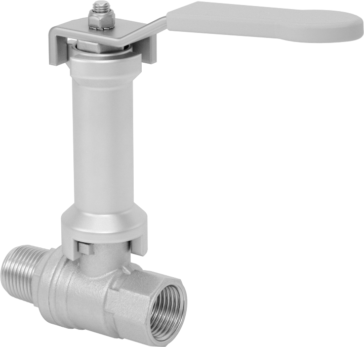 Uzatılmış Saplı Dişli Açma/Kapama Vanası, Pirinç Gövde, 3/8 NPT Dişi x 3/8 NPT Erkek