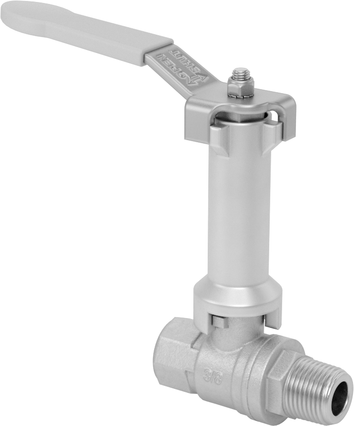 Uzatılmış Saplı Dişli Açma/Kapama Vanası, Pirinç Gövde, 3/8 NPT Dişi x 3/8 NPT Erkek