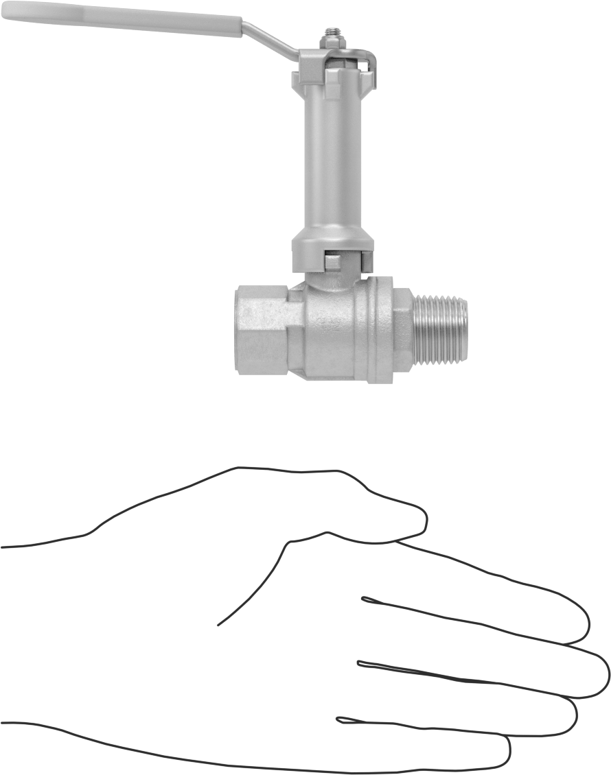 Uzatılmış Saplı Dişli Açma/Kapama Vanası, Pirinç Gövde, 1/2 NPT Dişi x 1/2 NPT Erkek