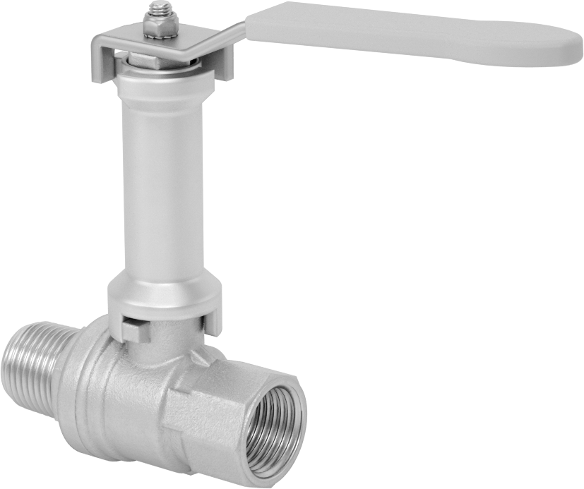 Uzatılmış Saplı Dişli Açma/Kapama Vanası, Pirinç Gövde, 1/2 NPT Dişi x 1/2 NPT Erkek