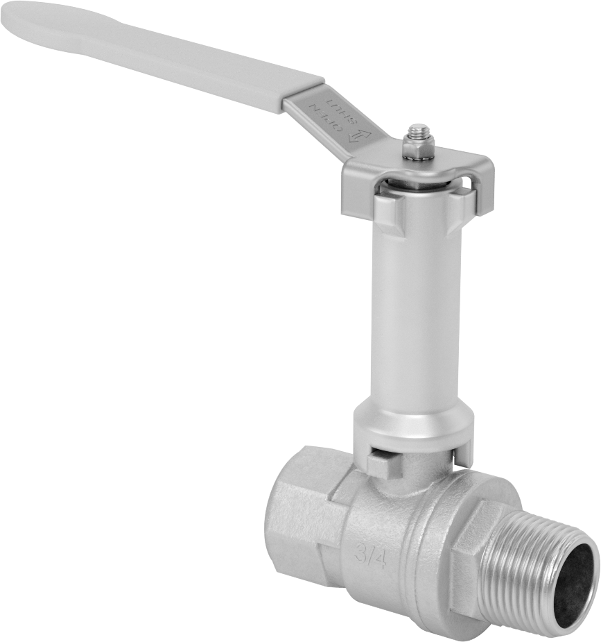 Uzatılmış Saplı Dişli Açma/Kapama Vanası, Pirinç Gövde, 3/4 NPT Dişi x 3/4 NPT Erkek