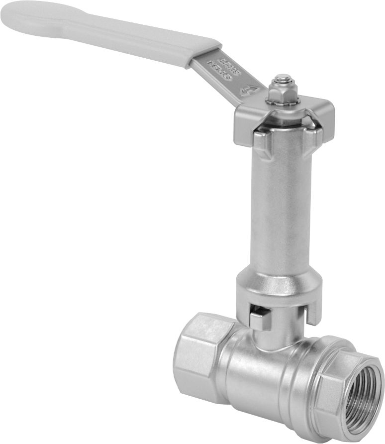 Uzatılmış Saplı Dişli Açma/Kapama Vanası, Pirinç Gövde, 1/2 NPT Dişi x 1/2 NPT Dişi