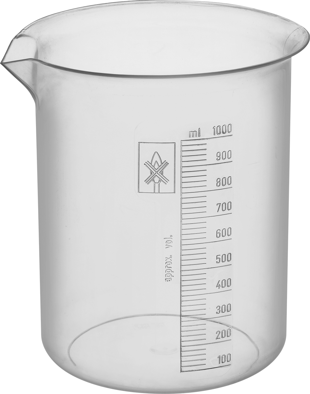 Şeffaf Pmp Beher, 34 FL oz/1000 ml Kapasite