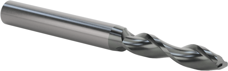 Elmas Benzeri Karbon Kaplı Karbür Uçlu Freze, Kare Uç, 2 Yiv, 7/32" Freze Çapı, 2-1/2" Toplam Uzunluk