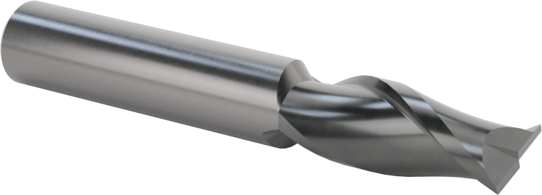 Elmas Benzeri Karbon Kaplı Karbür Uçlu Freze, Kare Uç, 2 Yiv, 3/8" Freze Çapı, 2-1/2" Toplam Uzunluk