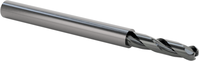 Elmas Benzeri Karbon Kaplı Karbür Uçlu Freze, Bilyalı Uç, 2 Yiv, 3/32" Freze Çapı, 1-1/2" Toplam Uzunluk