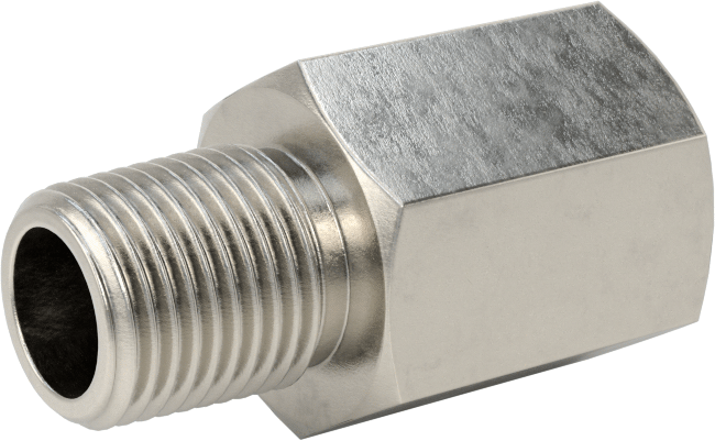 Hassas Aşırı Basınçlı 316 Paslanmaz Çelik Bağlantı Parçası, Düz Adaptör, 1/8 BSPP Dişi x 1/8 NPT Erkek