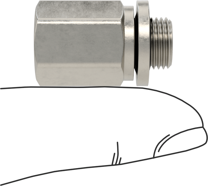 Hassas Aşırı Basınçlı 316 Paslanmaz Çelik Bağlantı Parçası, Düz Adaptör, 1/8 NPT Dişi x 1/8 BSPP Erkek