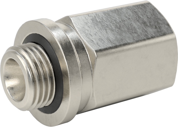Hassas Aşırı Basınçlı 316 Paslanmaz Çelik Bağlantı Parçası, Düz Adaptör, 1/8 NPT Dişi x 1/8 BSPP Erkek