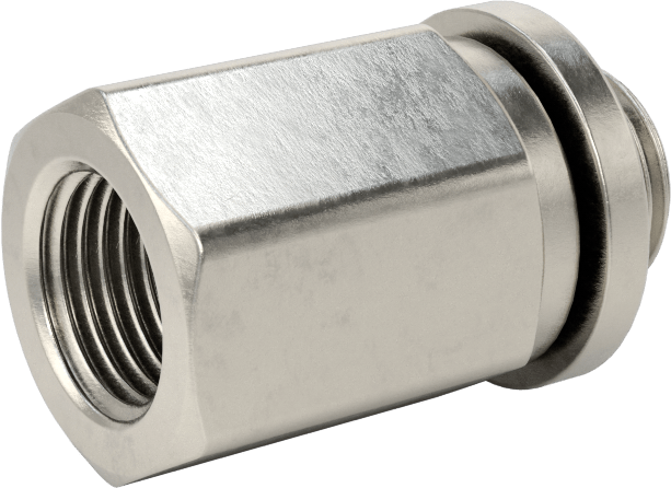 Hassas Aşırı Basınçlı 316 Paslanmaz Çelik Bağlantı Parçası, Düz Adaptör, 1/8 NPT Dişi x 1/8 BSPP Erkek