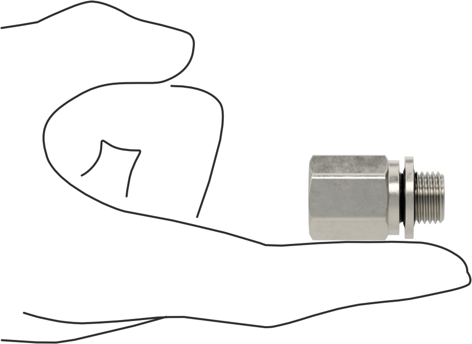 Hassas Aşırı Basınçlı 316 Paslanmaz Çelik Bağlantı Parçası, Düz Adaptör, 1/4 NPT Dişi x 1/4 BSPP Erkek