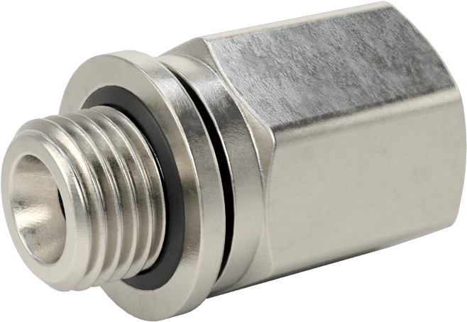 Hassas Aşırı Basınçlı 316 Paslanmaz Çelik Bağlantı Parçası, Düz Adaptör, 1/4 NPT Dişi x 1/4 BSPP Erkek