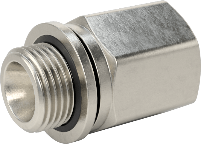 Hassas Aşırı Basınçlı 316 Paslanmaz Çelik Bağlantı Parçası, Düz Adaptör, 3/8 NPT Dişi x 3/8 BSPP Erkek