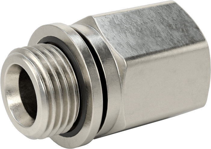 Hassas Aşırı Basınçlı 316 Paslanmaz Çelik Bağlantı Parçası, Düz Adaptör, 1/2 NPT Dişi x 1/2 BSPP Erkek