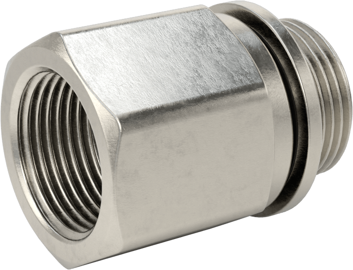 Hassas Aşırı Basınçlı 316 Paslanmaz Çelik Bağlantı Parçası, Düz Adaptör, 3/4 NPT Dişi x 3/4 BSPP Erkek