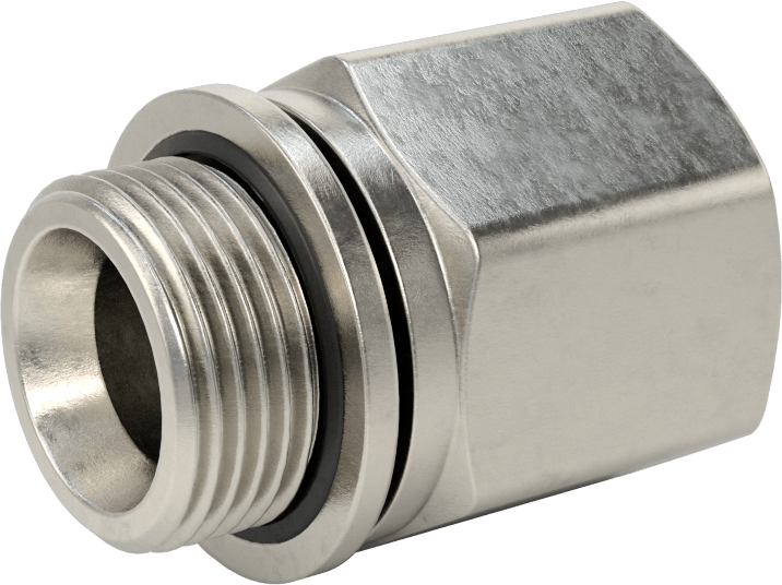 Hassas Aşırı Basınçlı 316 Paslanmaz Çelik Bağlantı Parçası, Düz Adaptör, 3/4 NPT Dişi x 3/4 BSPP Erkek