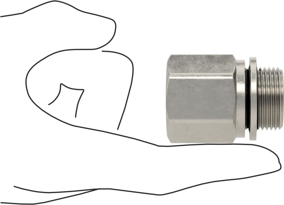 Hassas Aşırı Basınçlı 316 Paslanmaz Çelik Bağlantı Parçası, Düz Adaptör, 3/4 NPT Dişi x 3/4 BSPP Erkek