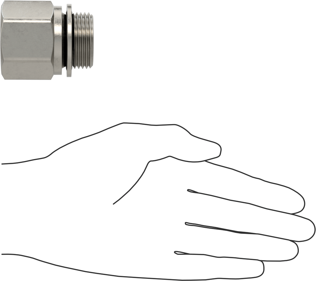 Hassas Aşırı Basınçlı 316 Paslanmaz Çelik Bağlantı Parçası, Düz Adaptör, 1 NPT Dişi x 1 BSPP Erkek
