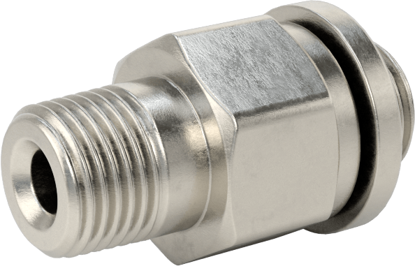 Hassas Aşırı Basınçlı 316 Paslanmaz Çelik Bağlantı Parçası, Düz Adaptör, 1/8 NPT Erkek x 1/8 BSPP Erkek