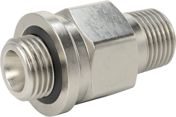 Hassas Aşırı Basınçlı 316 Paslanmaz Çelik Bağlantı Parçası, Düz Adaptör, 1/8 NPT Erkek x 1/8 BSPP Erkek