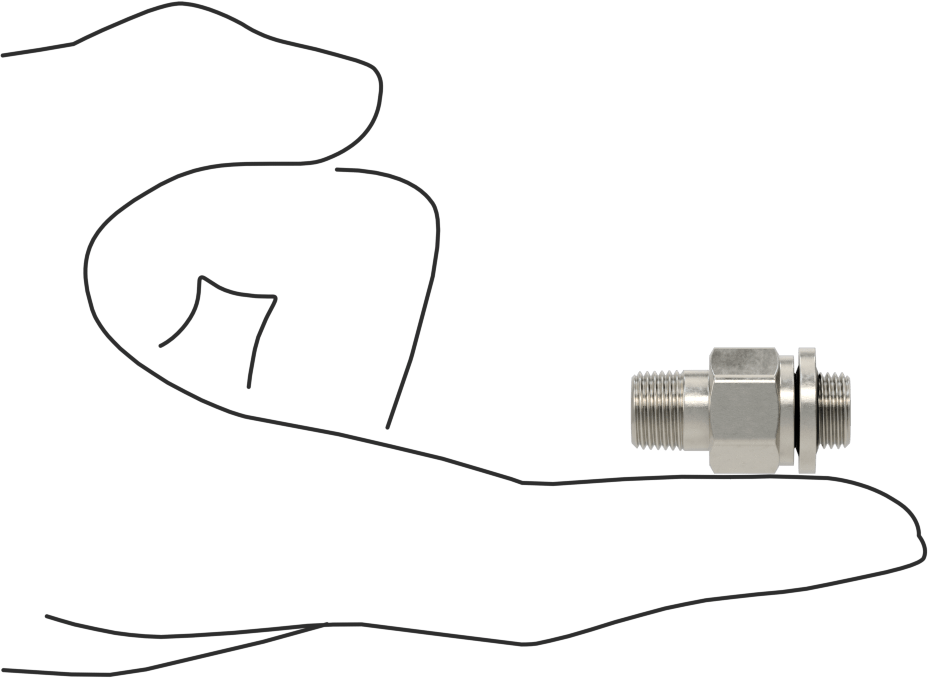 Hassas Aşırı Basınçlı 316 Paslanmaz Çelik Bağlantı Parçası, Düz Adaptör, 1/8 NPT Erkek x 1/8 BSPP Erkek