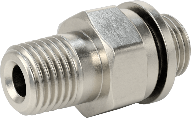 Hassas Aşırı Basınçlı 316 Paslanmaz Çelik Bağlantı Parçası, Düz Adaptör, 1/4 NPT Erkek x 1/4 BSPP Erkek