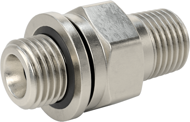 Hassas Aşırı Basınçlı 316 Paslanmaz Çelik Bağlantı Parçası, Düz Adaptör, 1/4 NPT Erkek x 1/4 BSPP Erkek