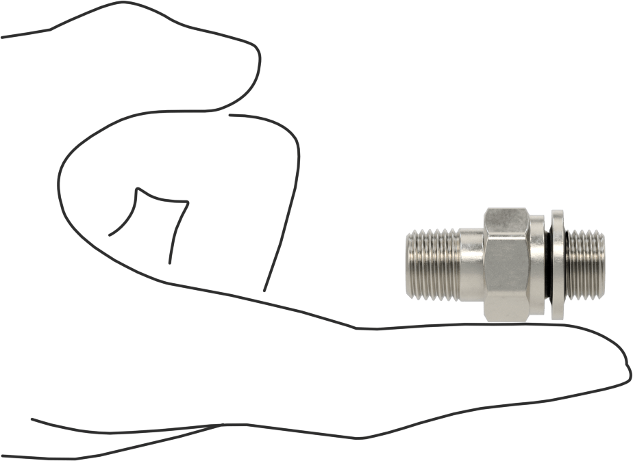 Hassas Aşırı Basınçlı 316 Paslanmaz Çelik Bağlantı Parçası, Düz Adaptör, 1/4 NPT Erkek x 1/4 BSPP Erkek
