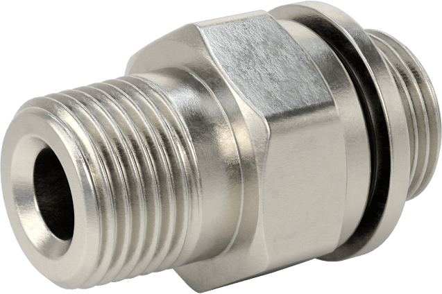 Hassas Aşırı Basınçlı 316 Paslanmaz Çelik Bağlantı Parçası, Düz Adaptör, 3/8 NPT Erkek x 3/8 BSPP Erkek
