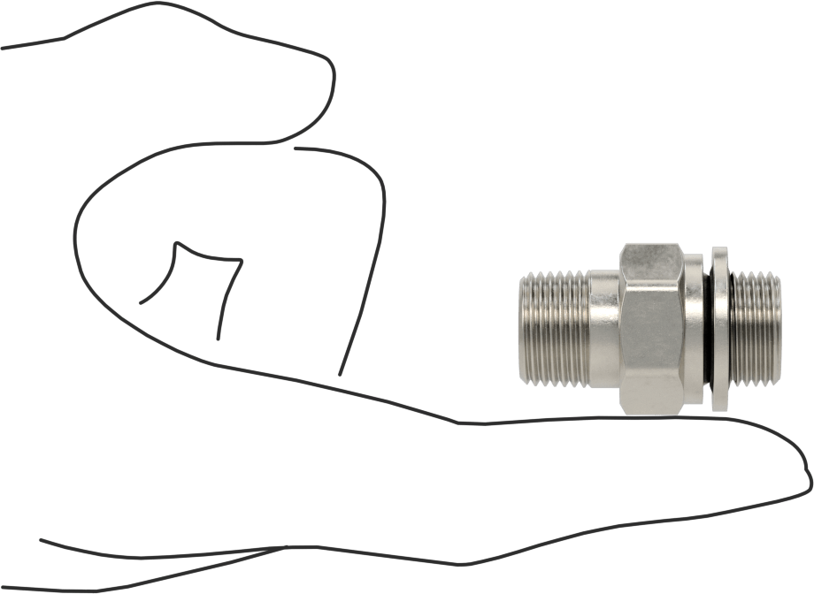 Hassas Aşırı Basınçlı 316 Paslanmaz Çelik Bağlantı Parçası, Düz Adaptör, 3/8 NPT Erkek x 3/8 BSPP Erkek