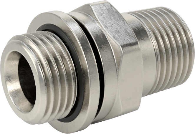 Hassas Aşırı Basınçlı 316 Paslanmaz Çelik Bağlantı Parçası, Düz Adaptör, 1/2 NPT Erkek x 1/2 BSPP Erkek