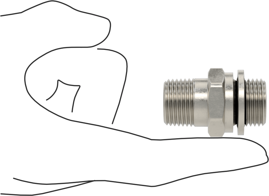 Hassas Aşırı Basınçlı 316 Paslanmaz Çelik Bağlantı Parçası, Düz Adaptör, 1/2 NPT Erkek x 1/2 BSPP Erkek