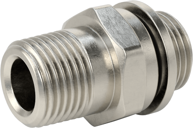 Hassas Aşırı Basınçlı 316 Paslanmaz Çelik Bağlantı Parçası, Düz Adaptör, 1/2 NPT Erkek x 1/2 BSPP Erkek