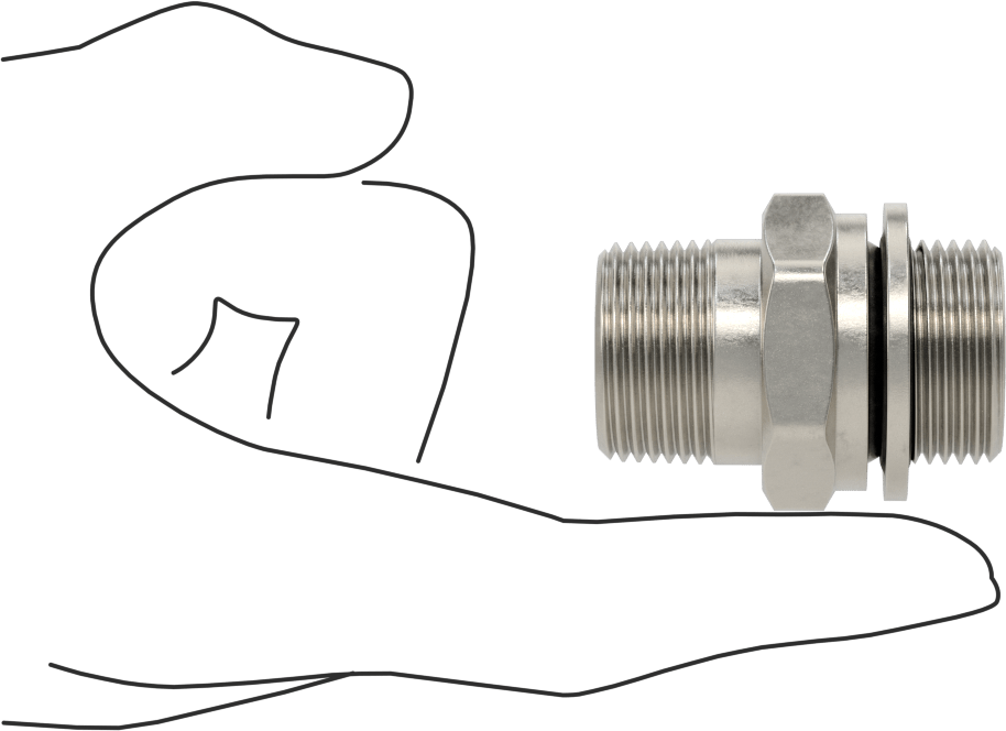 Hassas Aşırı Basınçlı 316 Paslanmaz Çelik Bağlantı Parçası, Düz Adaptör, 3/4 NPT Erkek x 3/4 BSPP Erkek