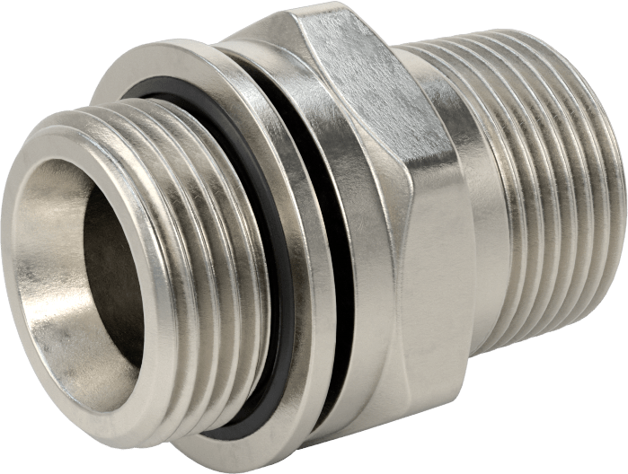 Hassas Aşırı Basınçlı 316 Paslanmaz Çelik Bağlantı Parçası, Düz Adaptör, 1 NPT Erkek x 1 BSPP Erkek