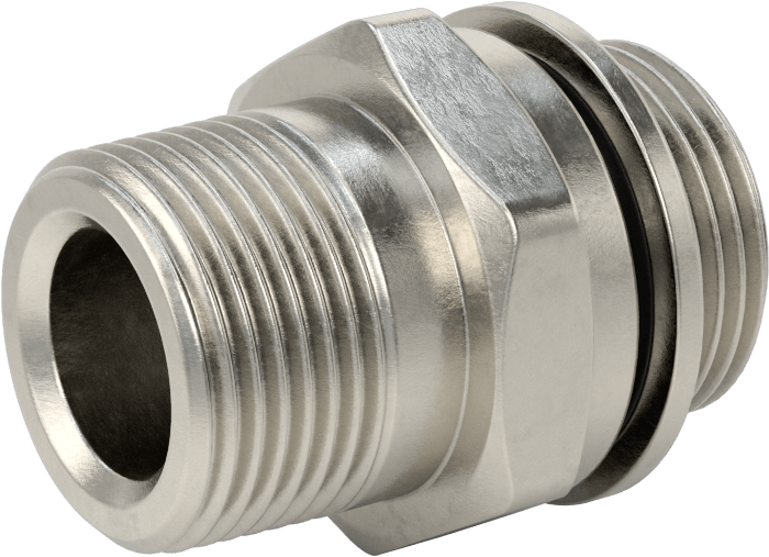 Hassas Aşırı Basınçlı 316 Paslanmaz Çelik Bağlantı Parçası, Düz Adaptör, 1 NPT Erkek x 1 BSPP Erkek