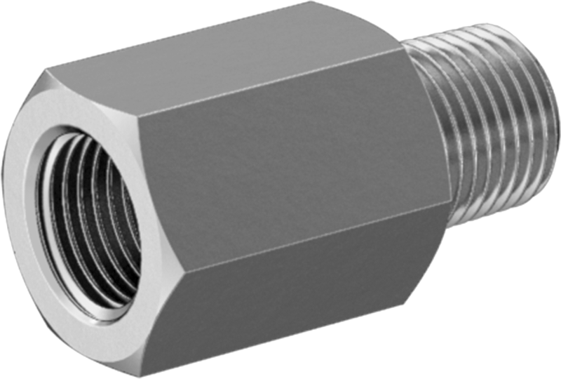 Hassas Aşırı Basınçlı 316 Paslanmaz Çelik Bağlantı Parçası, Düz Adaptör, 1/8 BSPT Dişi x 1/8 NPT Erkek