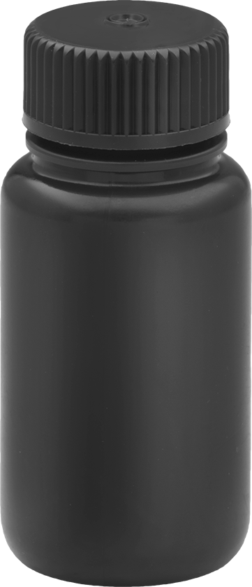 Kahverengi HDPE Plastik Şişe, 2 FL. oz./60 ml Kapasite, 1-1/8" Ağız Dış Çapı