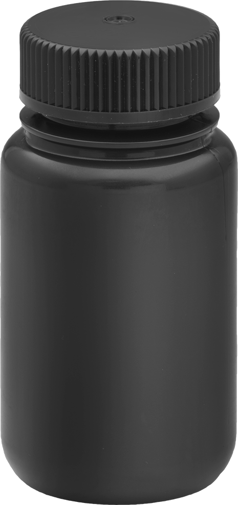 Kahverengi HDPE Plastik Şişe, 4 FL. oz./125 ml Kapasite, 1-1/2" Ağız Dış Çapı