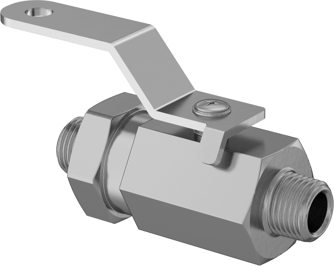Pirinç Gövdeli Yüksek Basınçlı Kompakt Açma/Kapama Vanası, Kısa Kol, 1/8 NPT Erkek x 1/8 NPT Erkek