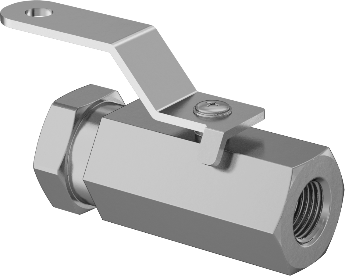 Pirinç Gövdeli Yüksek Basınçlı Kompakt Açma/Kapama Vanası, Kısa Kol, 1/8 NPT Dişi x 1/8 NPT Dişi